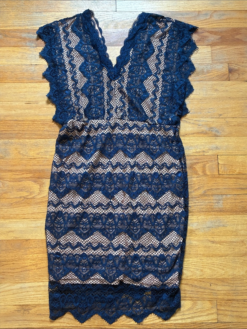 Lace V-Neck Mini Dress